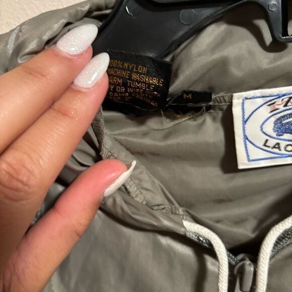 Vintage Izod Lacoste Windbreaker Jacket Lightweight Hooded 80s- Size Medium - Picture 8 of 8